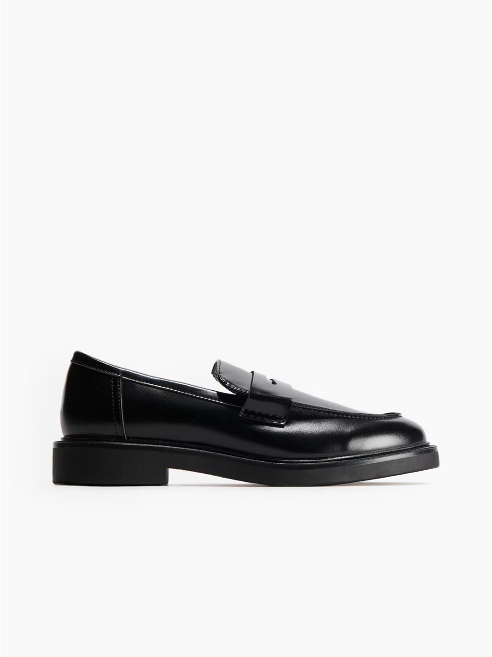 H&M Classic Black Leather Penny Loafers - Women